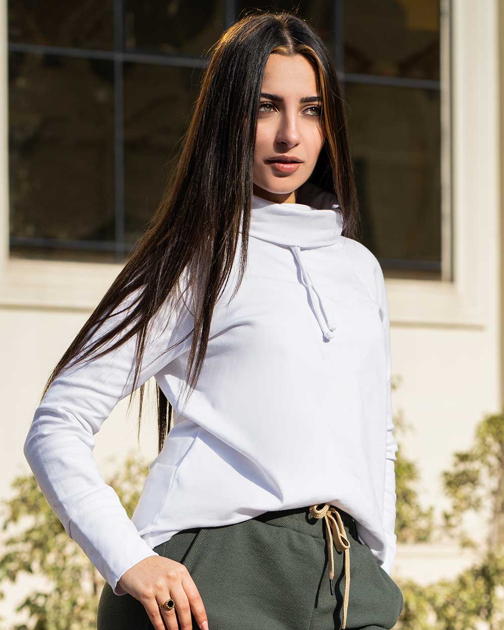 Pure Comfort Draped Neck Sweatshirt
